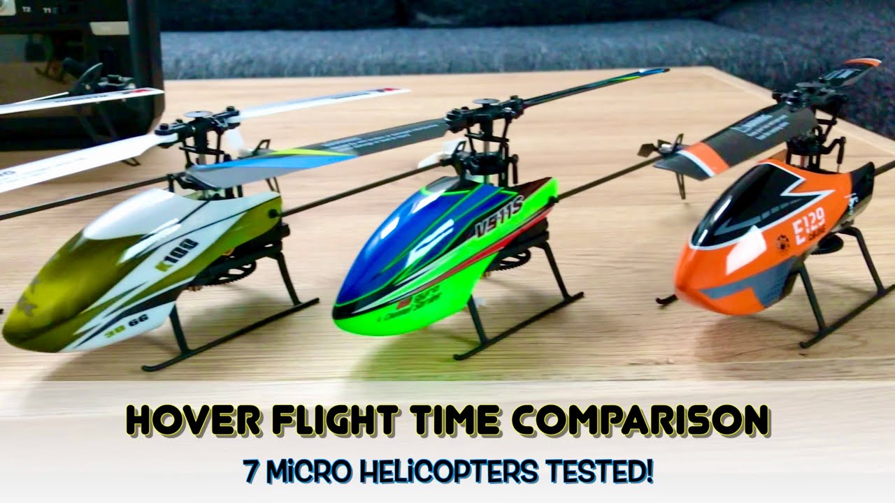 Max Hover Time Comparison for 7 Micro RC Helicopters 🇸🇮