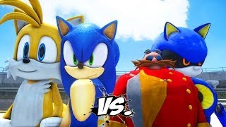 SONIC THE HEDGEHOG AND MILES TAILS PROWER VS DOCTOR EGGMAN AND METAL SONIC EPIC BATTLE SON