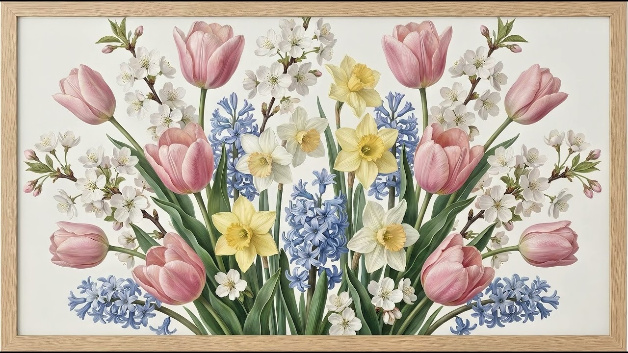 Spring Flowers 4K Screensaver 🌷 2 Hours of Relaxing Floral Background | Peaceful Aesthetic Wall Art