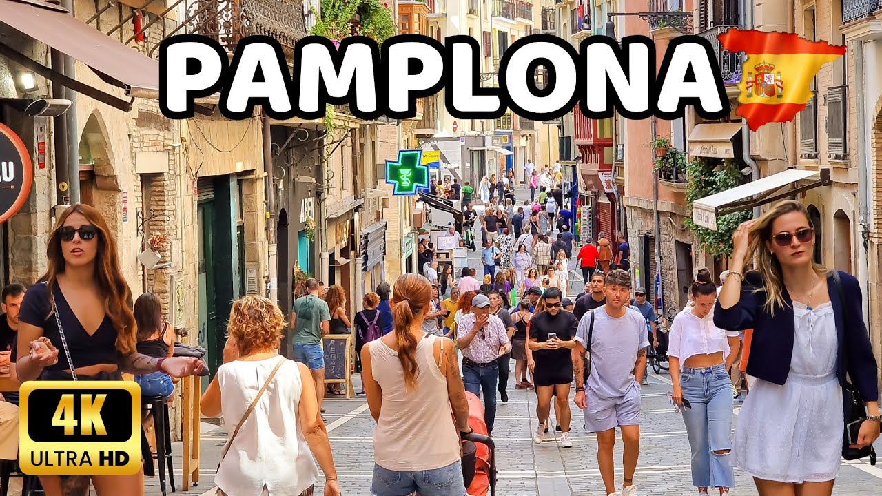 🇪🇦[4K] PAMPLONA Walking Tour - Europe&rsquo;s Most Beautiful Cities - Navarra, Spain