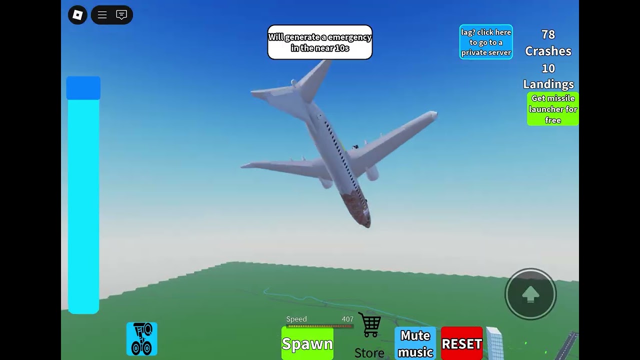 Trying to get free missile launcher in crash or land