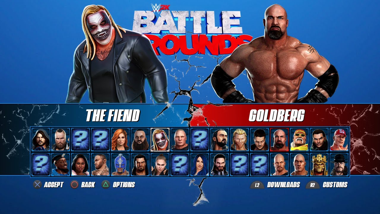 WWE 2K Battlegrounds Roster Menu, 32 Superstars (XB1, PS4, PC, Nintendo Switch, Stadia) Concept