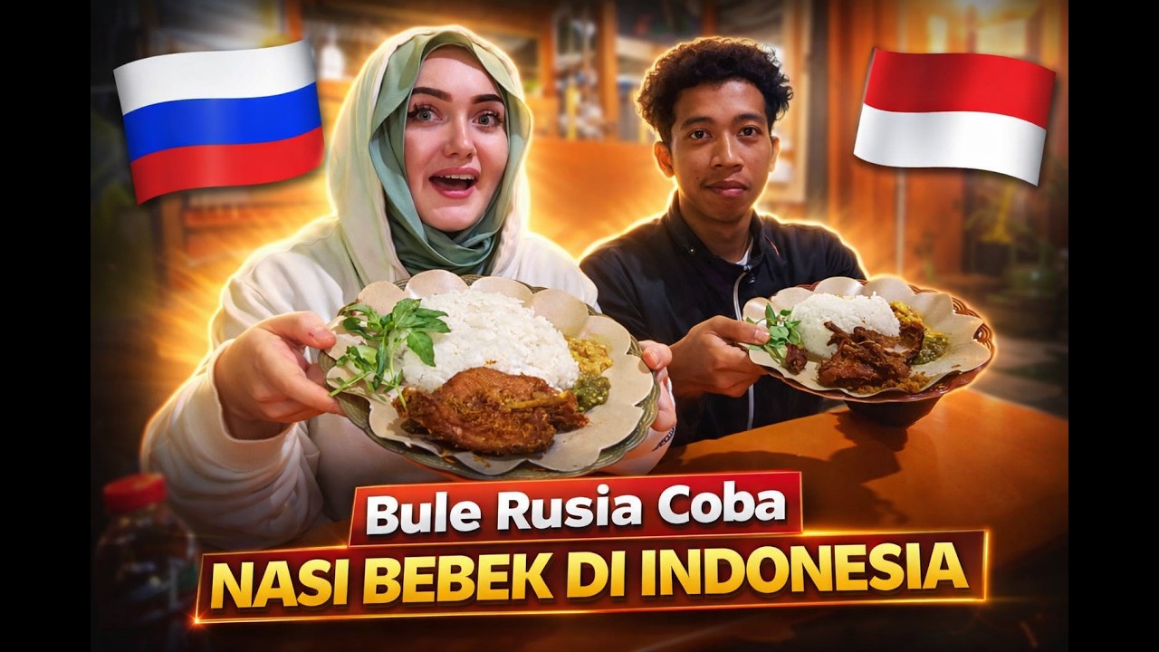 Bule Rusia Coba Nasi Bebek Di Indonesia | First Time Trying Nasi Bebek