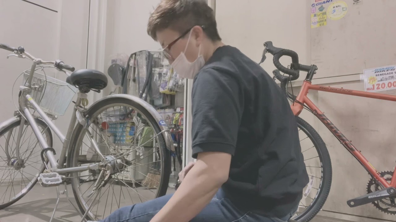 HOZAN バック広げ　自転車後輪タイヤチューブ交換