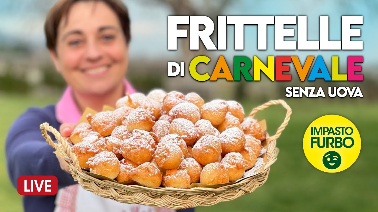 FRITTELLE DI CARNEVALE SENZA UOVA - ricetta in diretta