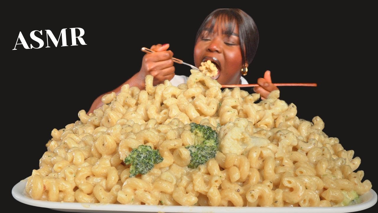 ASMR ALFREDO CREAMY CHEESY PASTA MUKBANG (NO Talking) |Slurpy Sticky Eating Sounds