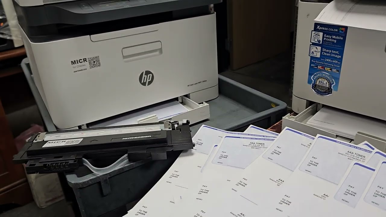 Real MICR Check Print Test Demo for Samsung 404, C430W, C480FW , HP Color 178nw, 179fnw, 150nw