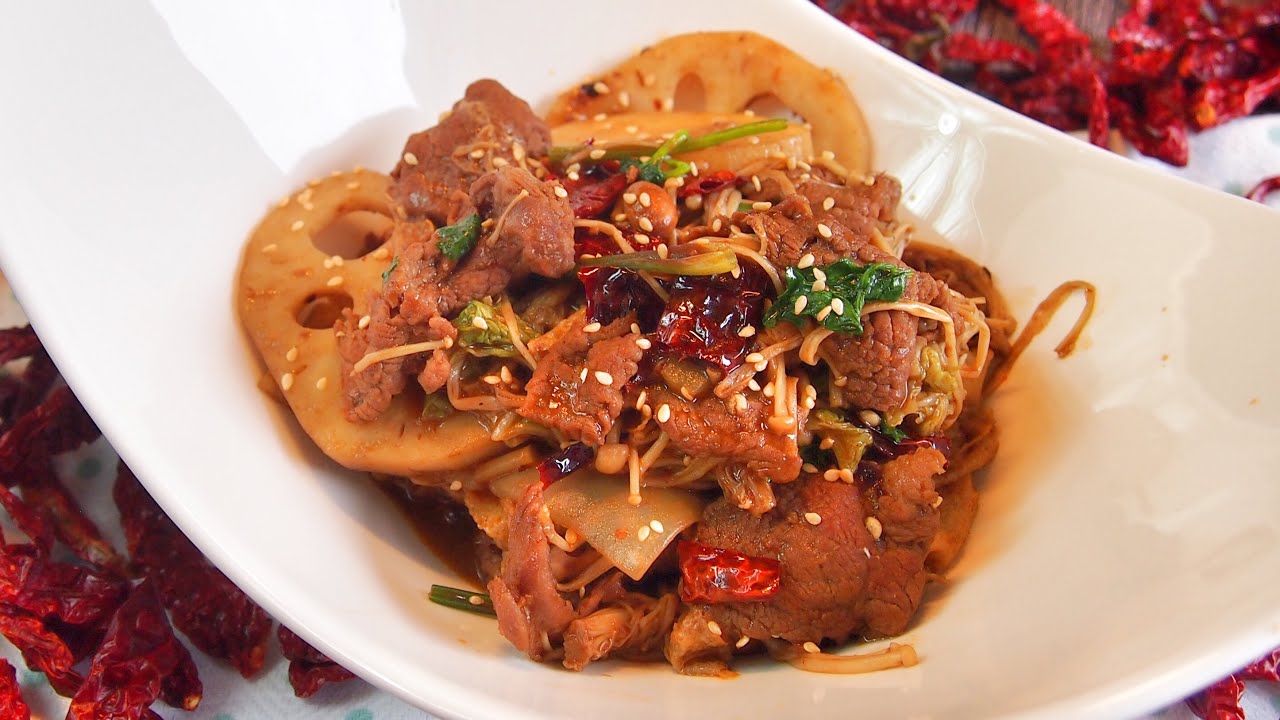 Szechuan Spicy Stir Fry Vegetables w/ Beef 麻辣香锅 Mala Xiang Guo |Chinese Food Recipe