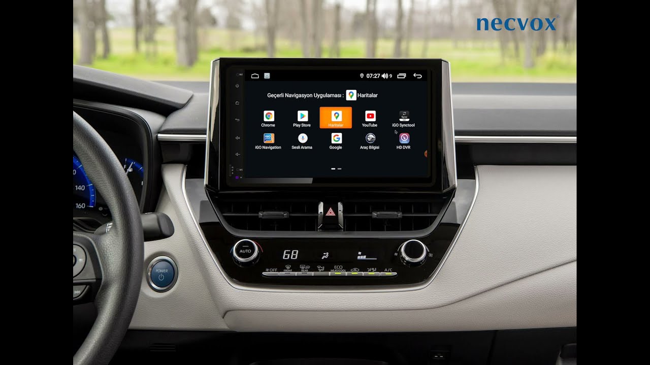Toyota Corolla Necvox Multimedya Cihazı  Navigasyon ikonuna uygulama Tanımlama