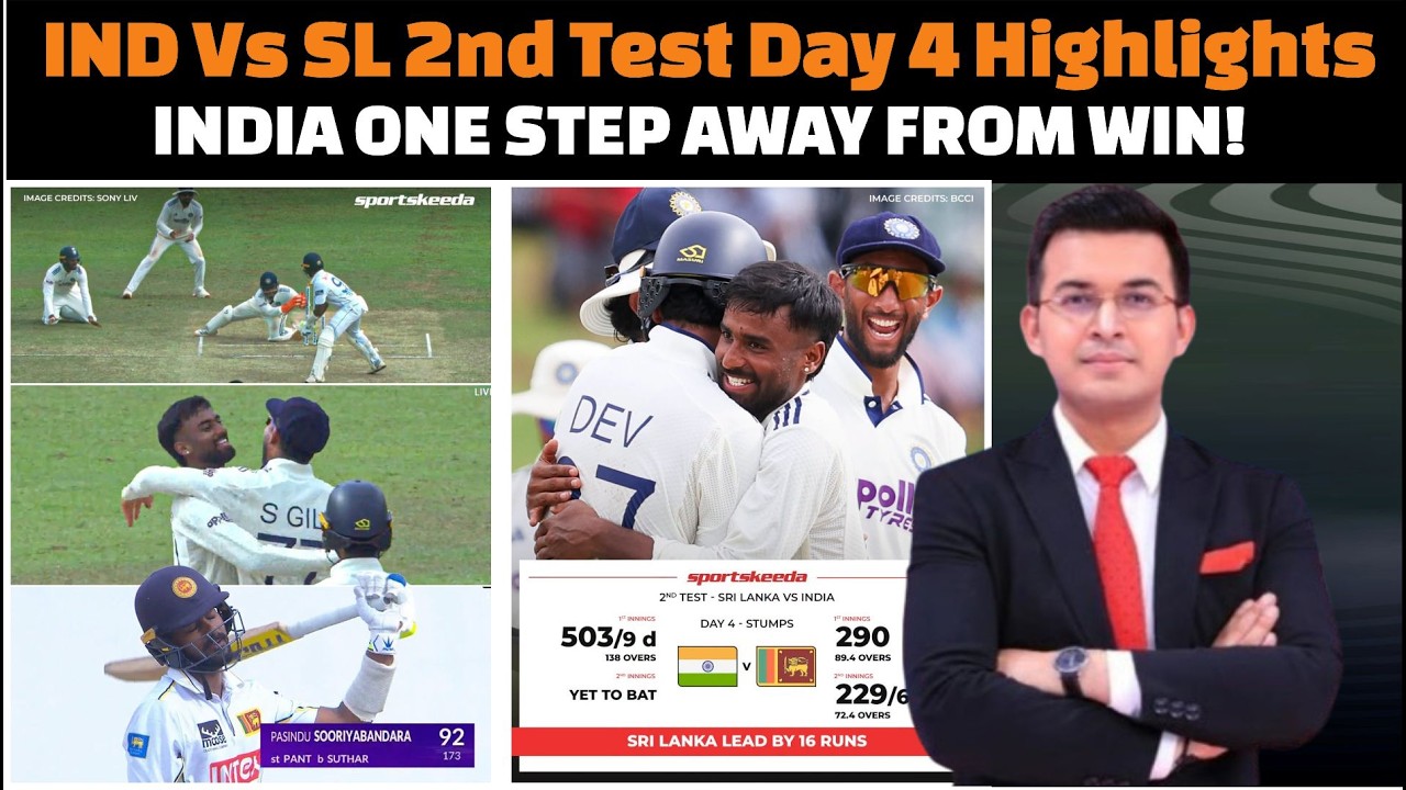 India vs Sri Lanka second Test day 4 complete highlights 2026 today.