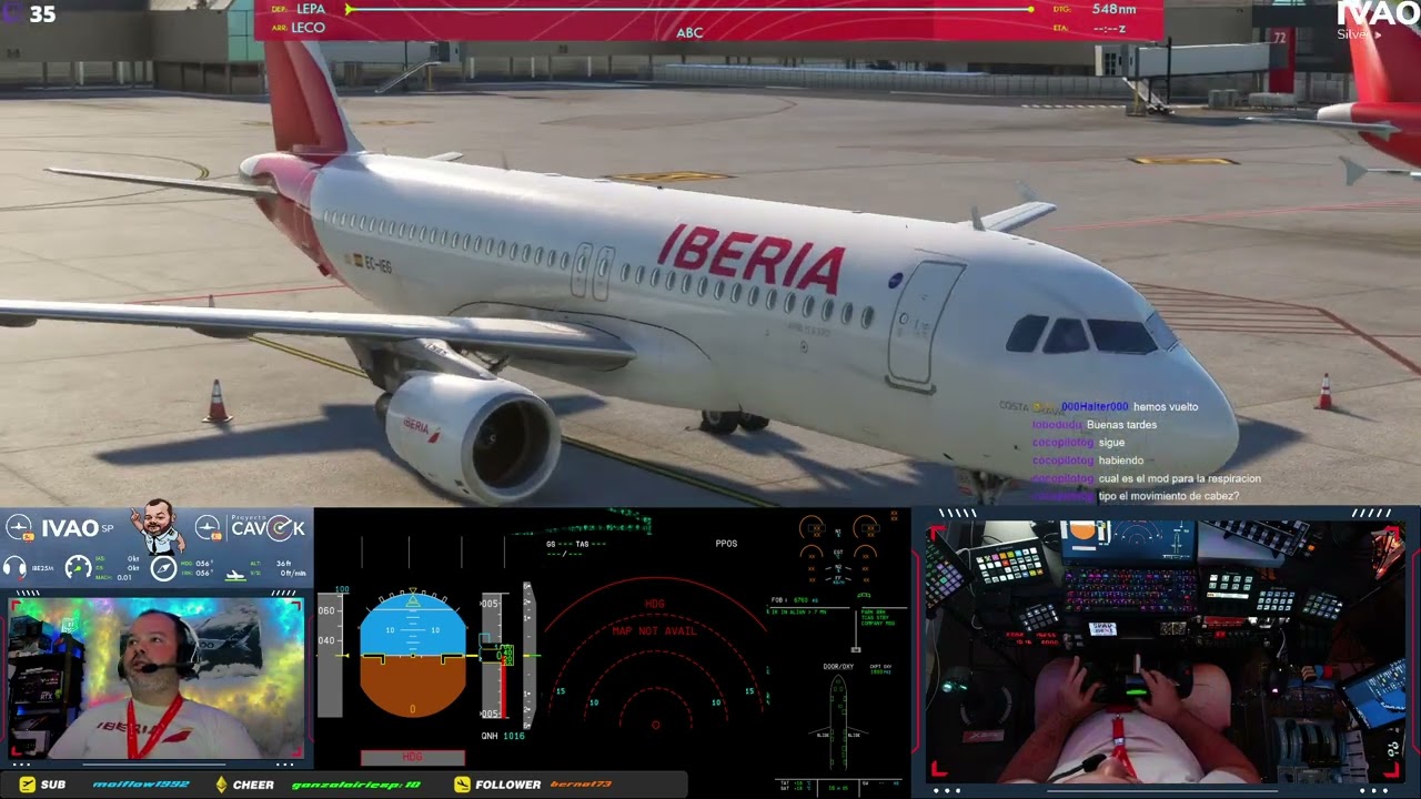 [MSFS]🔴✈️Volando por España✈️🔴 @IVAOES - IBERIA desde nuestra querida Palma  (LEPA-LECO) Parte 2/2
