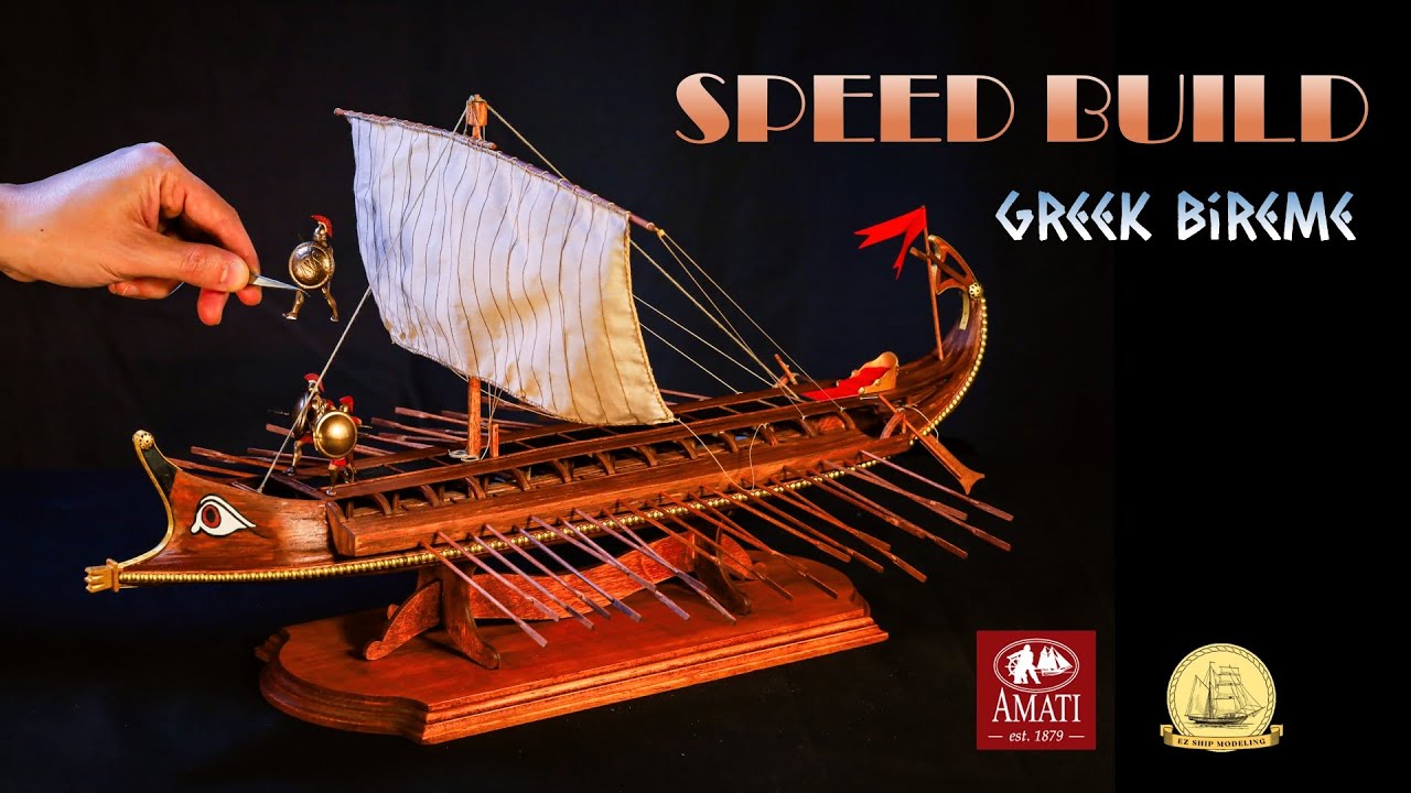 How I DIY an ancient GREEK naval battle ship model,  Amati Greek Bireme 1:35 Scale