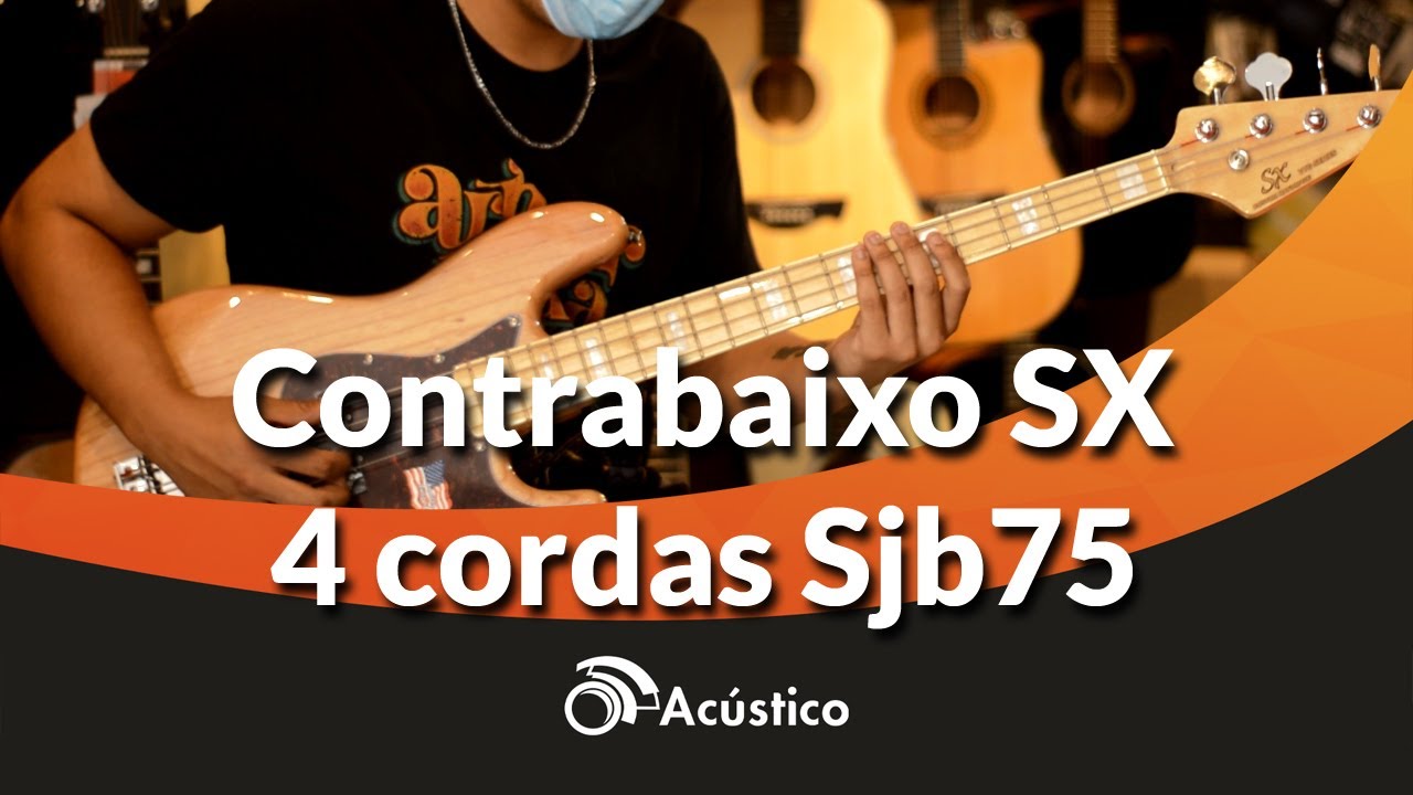 O Ac&uacute;stico Apresenta Baixo SX Jazz Bass 4 Cordas Natural American Ash Sjb75
