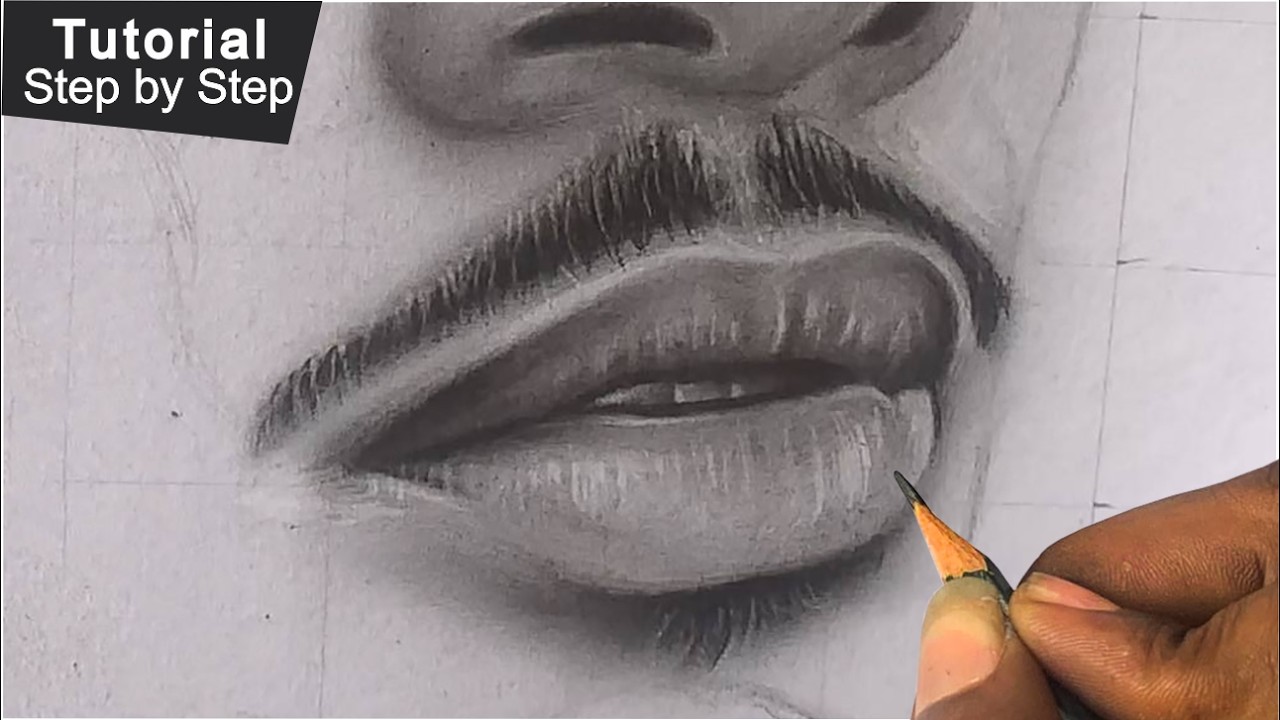 SIMPLE STEPS TO DRAW REALISTIC LIPS - USING THIS MOTHOD #logooarts