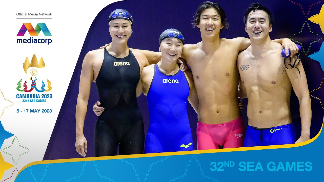 Team Singapore beats Thailand and Philippines in Mixed 4x100 Medley Relay | Swimming SEA Games 2023