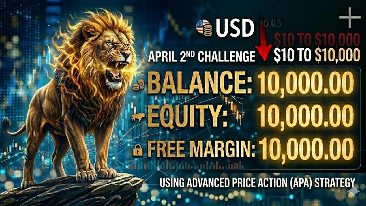 $10 TO $10,000 USING ADVANCED PRICE ACTION (APA) STRATEGY IN 2026 | APRIL 2ND CHALLENGE
