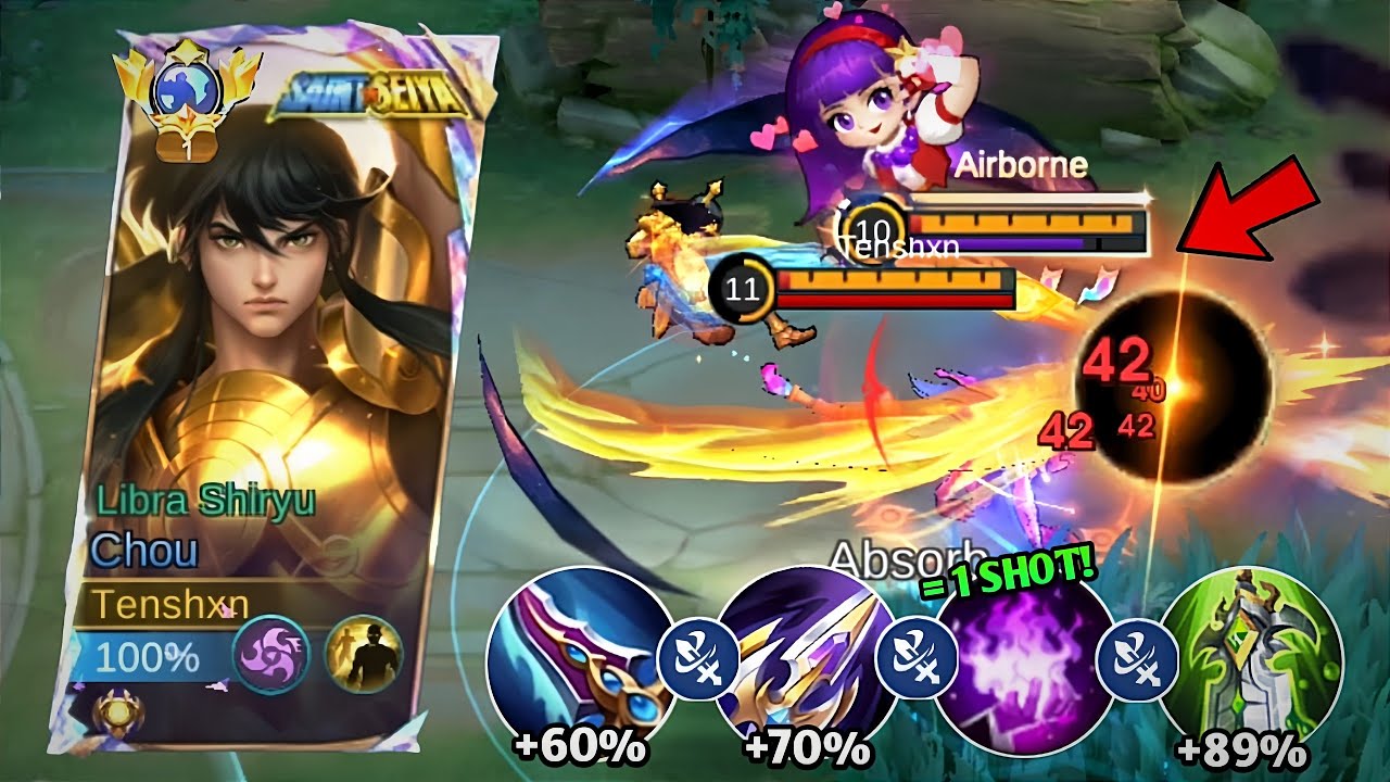 WHEN GLOBAL CHOU ABUSE THIS BROKEN BUILD & EMBLEM AGAINST META HEROES IN HIGH RANK (must try) 🔥🔥
