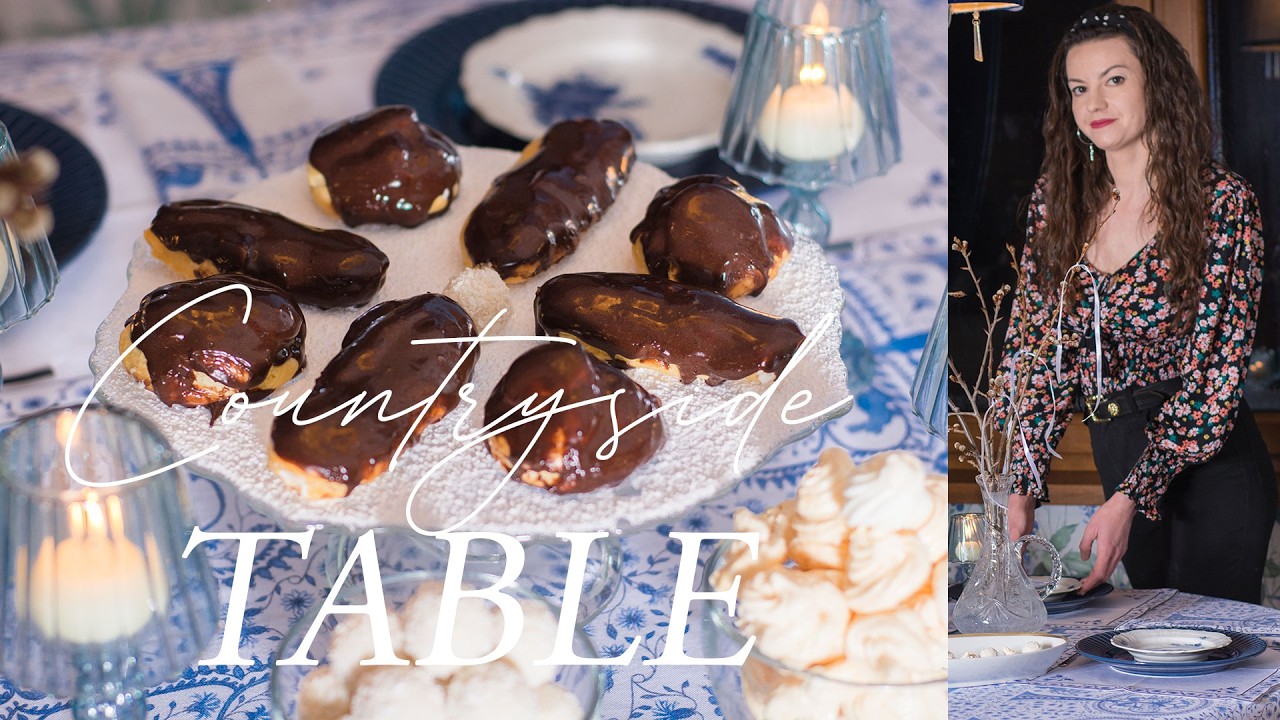Setting a Countryside Winter Table | Baking Meringues & Eclairs | Slow Life in the  Countryside