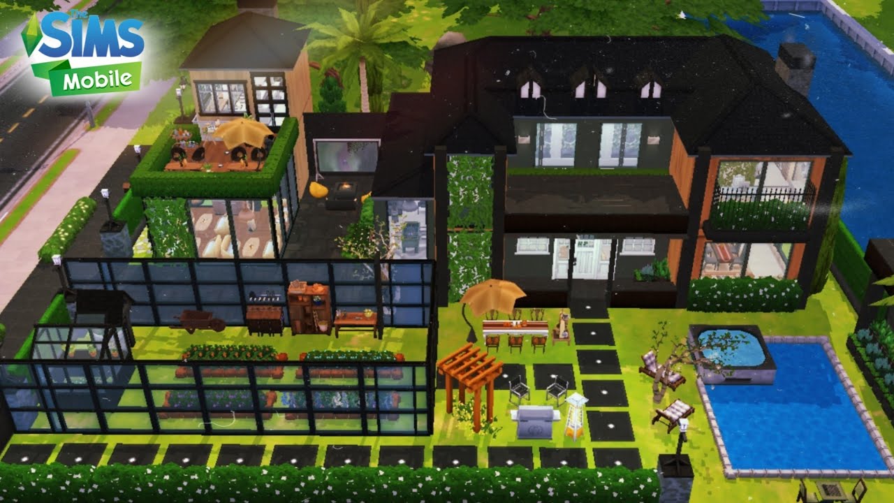 The Sims Mobile :  Modern Farm House and a Small Cafe 🍪