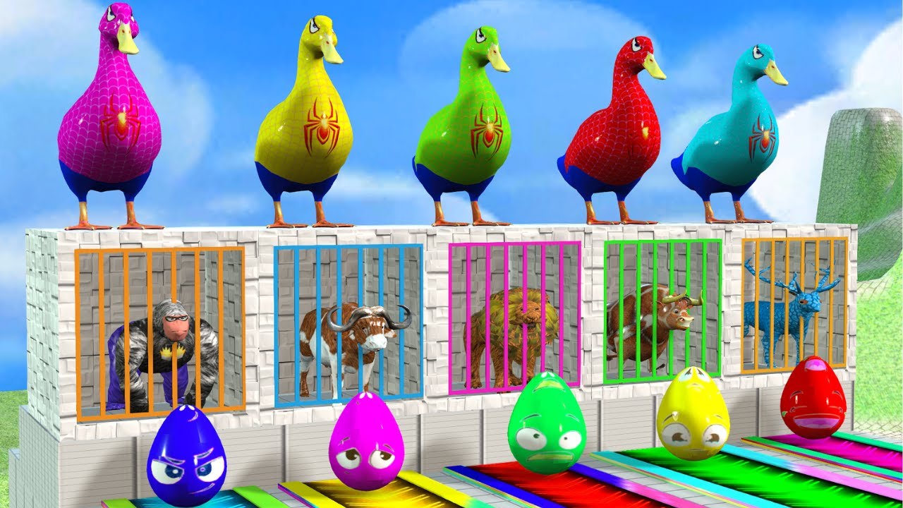 Long Slide Game With Cow Cheetah Buffalo Gorilla Camel Sheep Deer 3d Animal Game Funny 3d Animals
