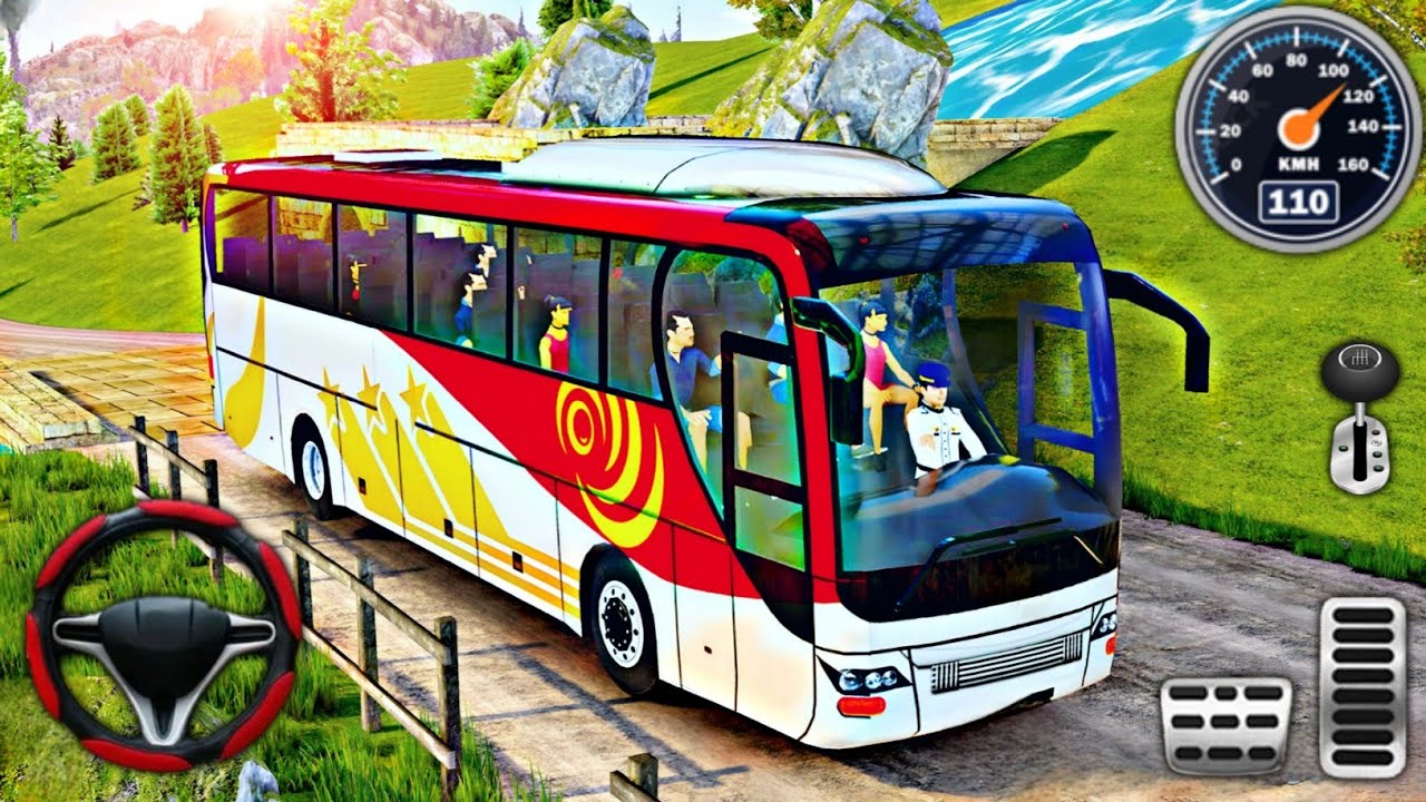US Offroad Coach Bus Simulator - Real Uphill Bus Driver 2025 : Android Gameplay