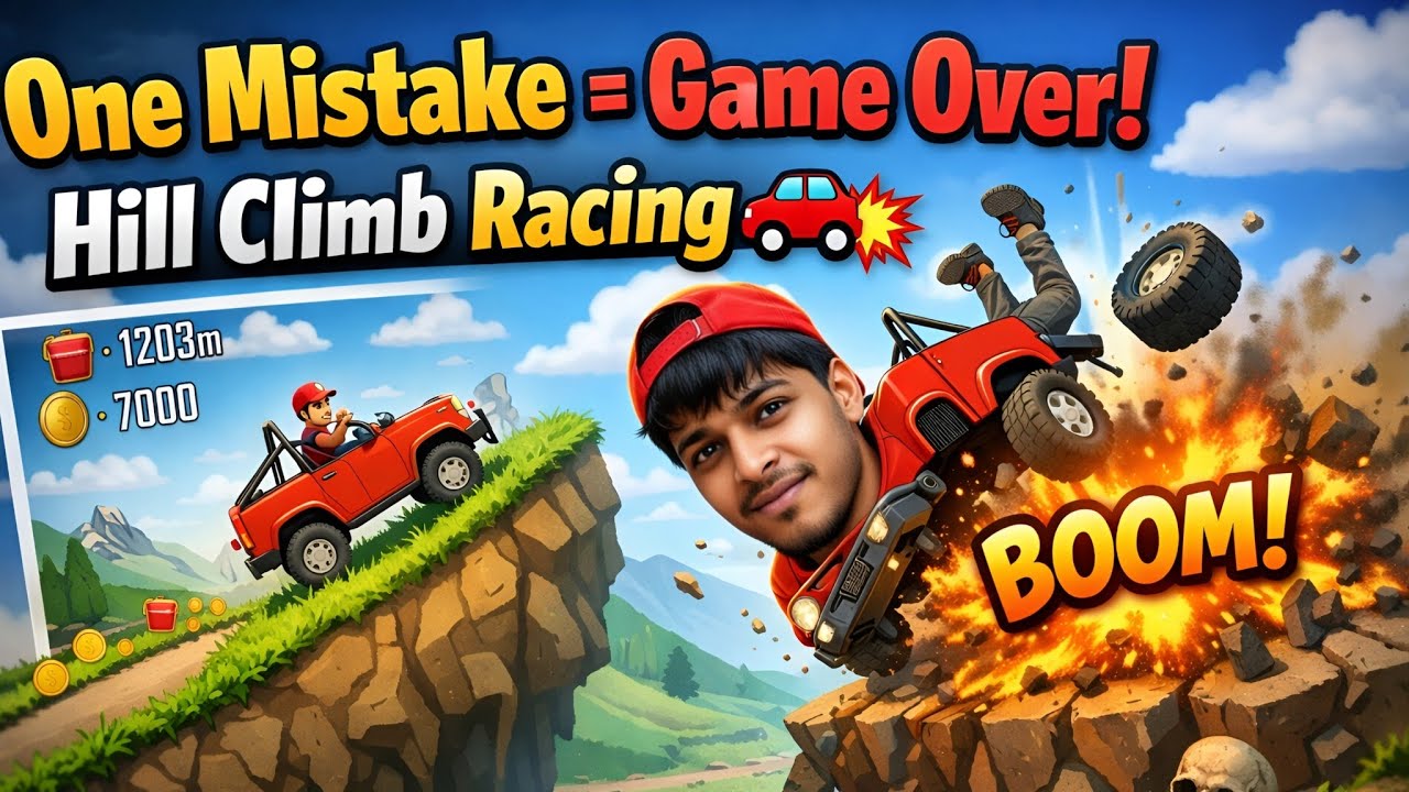One Mistake = Game Over! Hill Climb Racing 🚗💥