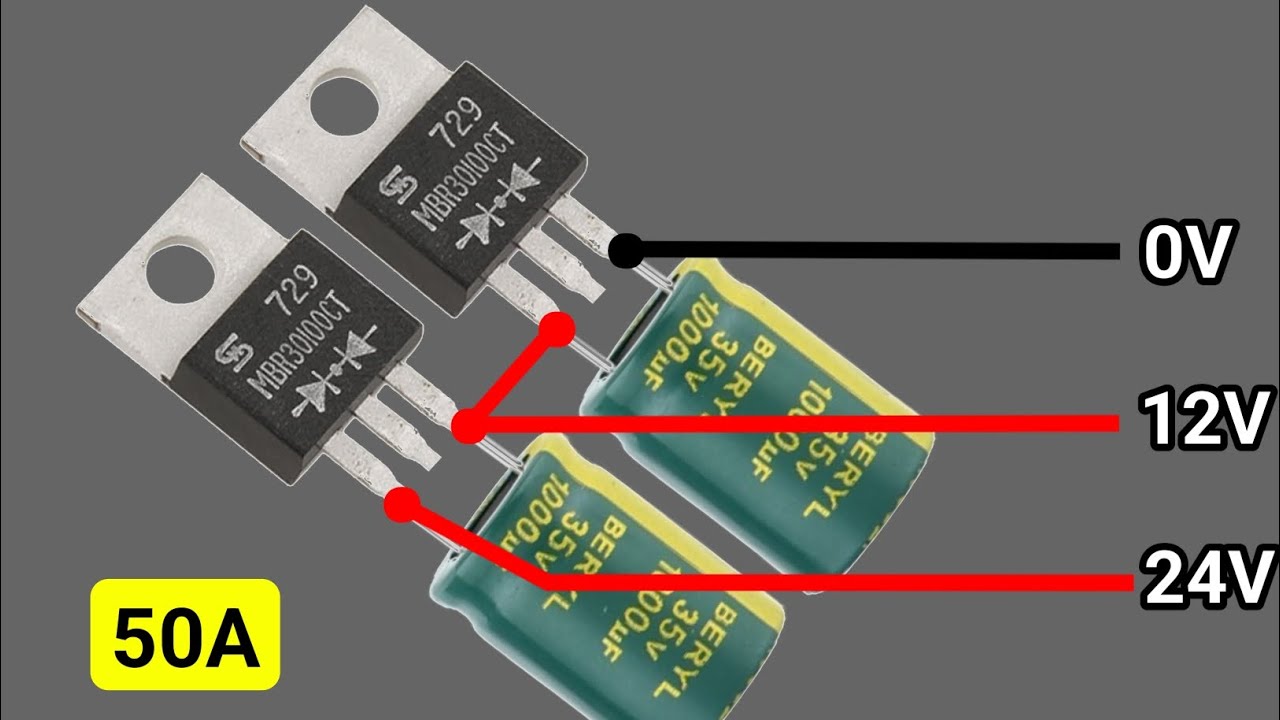 How To Make 220V TO 12V/24V 50A Battery Charger Circuit | 12V/24V Battery Charger