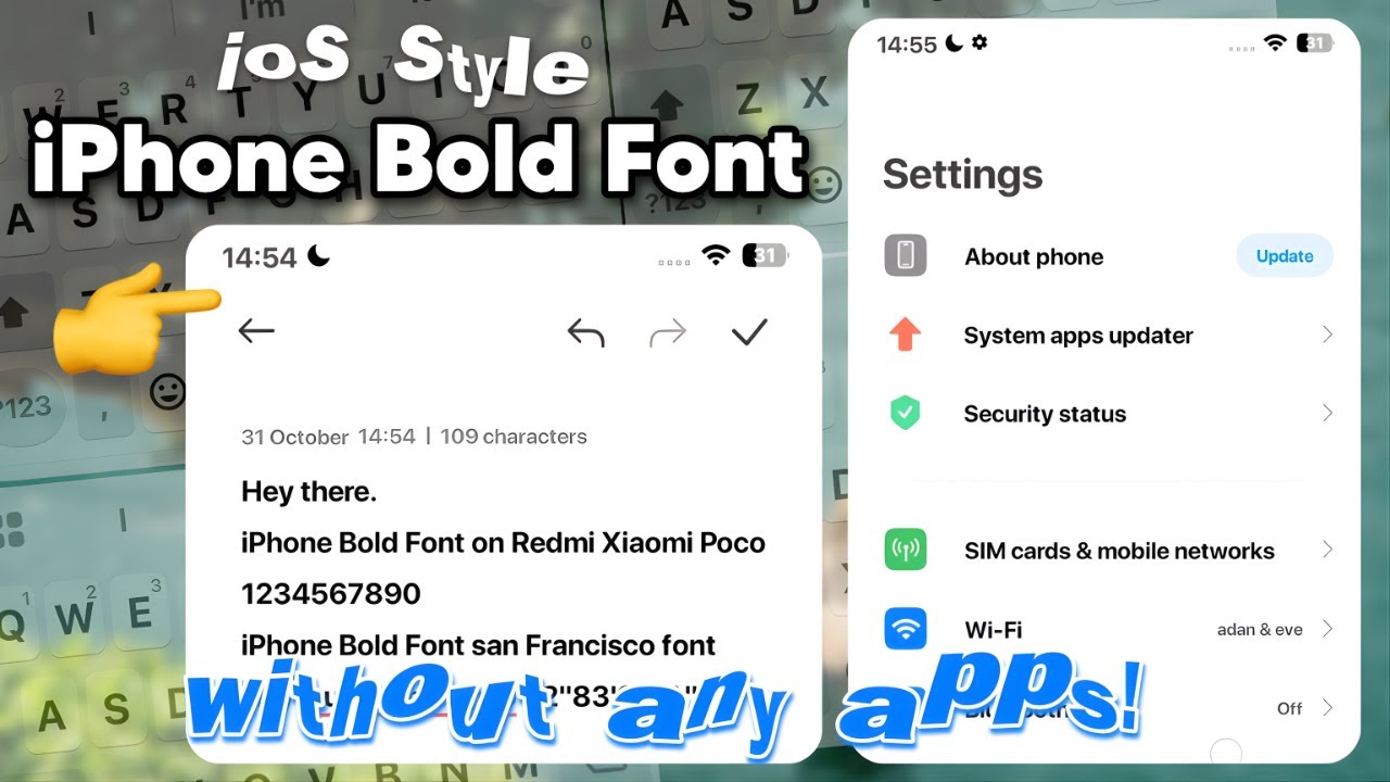 Жирный шрифт iPhone (SF Bold) без приложений! Для Xiaomi, Redmi или POCO