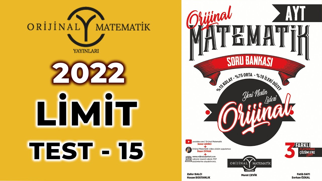 LİMİT TEST 15  - 2022 AYT MATEMATİK SORU BANKASI @SonerAkinciMatematik