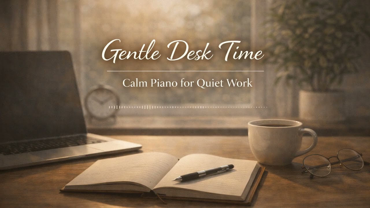 Gentle Desk Time | Calm Piano for Quiet Work (1 Hour) | Quiet Pages Studio