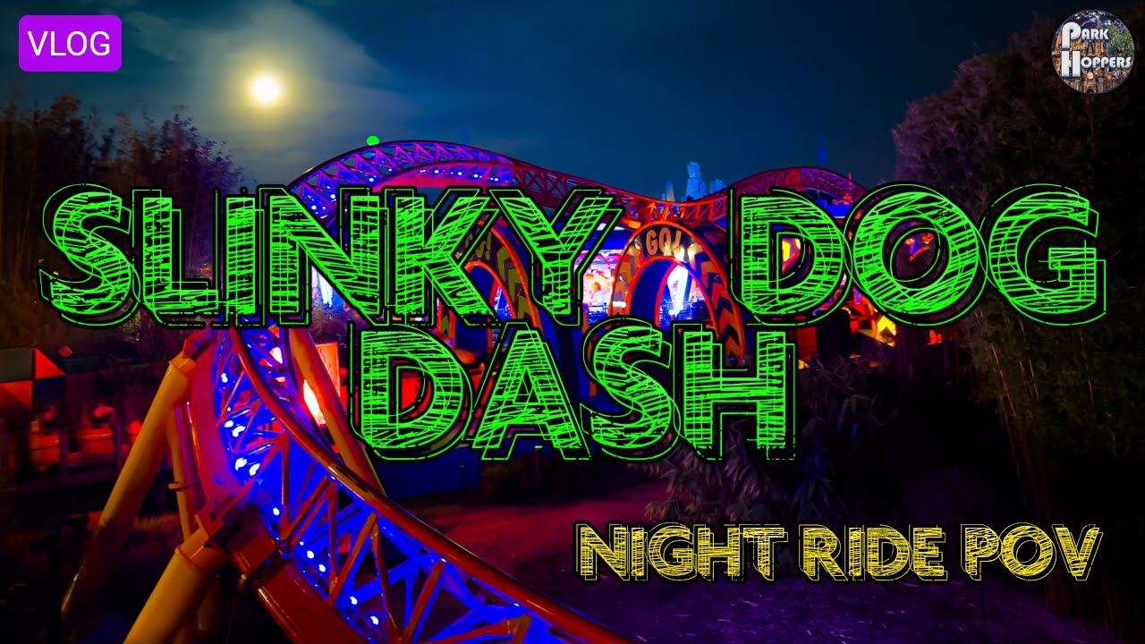 Slinky Dog Dash at Night! | Ride POV | Hollywood Studios, Walt Disney World 2023