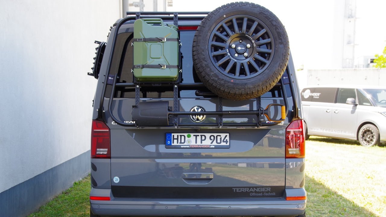 Hecktr&auml;ger modular - rear rack / carrier - VW T5 -T6.1 - spare wheel - bike - shovel - snowboad