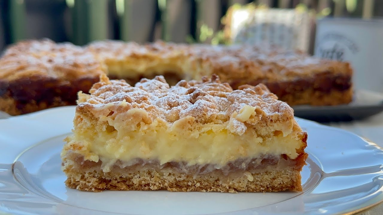 Pudingli Elmalı Turta | Apfelkuchen mit Vanille puding