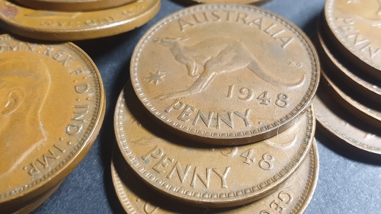 Australia 1948 penny varieties and values
