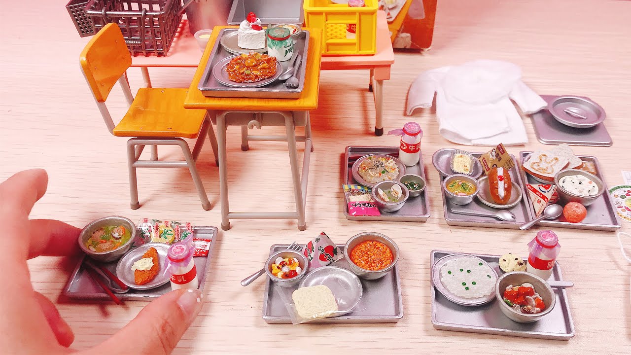 Re-Ment Mini Kitchen Toy Food Miniature School Lunch Meal Unboxing