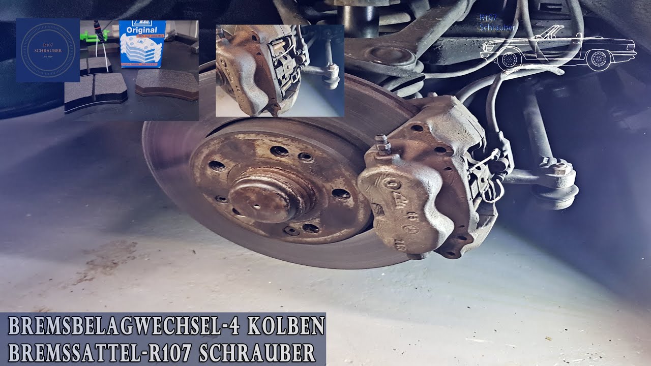 Bremsbelag Wechsel ausbauen erneuern- Mercedes SL R107 W126, W124, C126 Oldtimer Restauration
