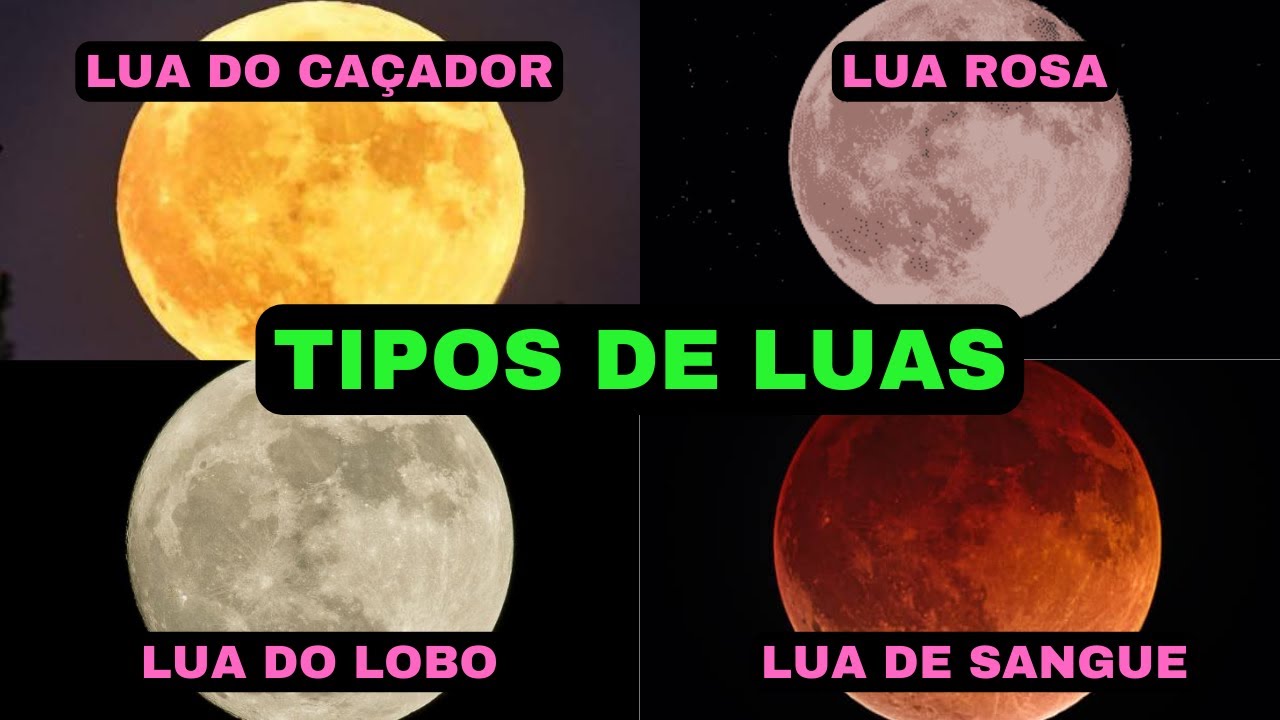 Os Diferentes Tipos de Lua - Lua de Sangue, Lua Azul, Lua do Caçador, Lua Rosa e Outras....