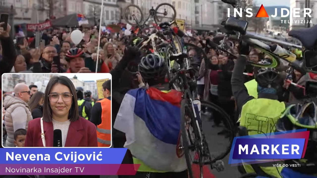 Novinarka Insajdera na dočeku studenata biciklista u Lincu