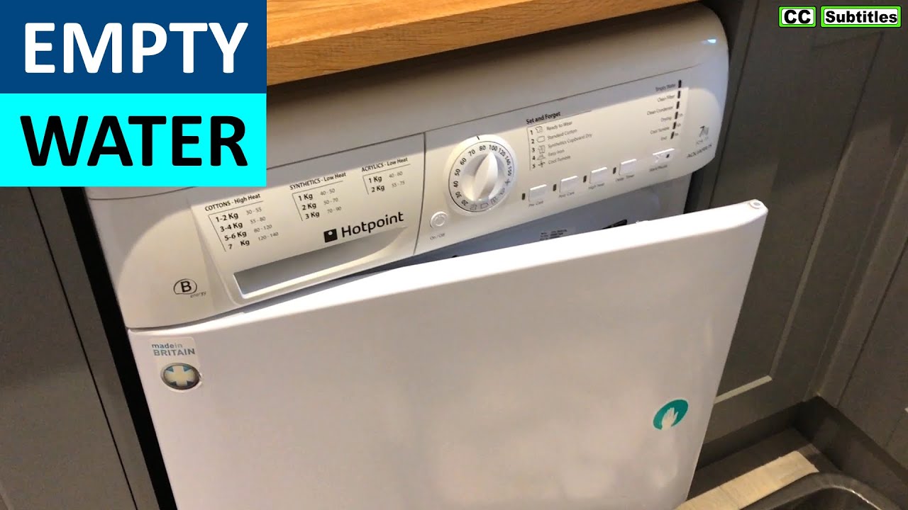 How to empty water on a Hotpoint Aquarius Condenser Tumble Dryer