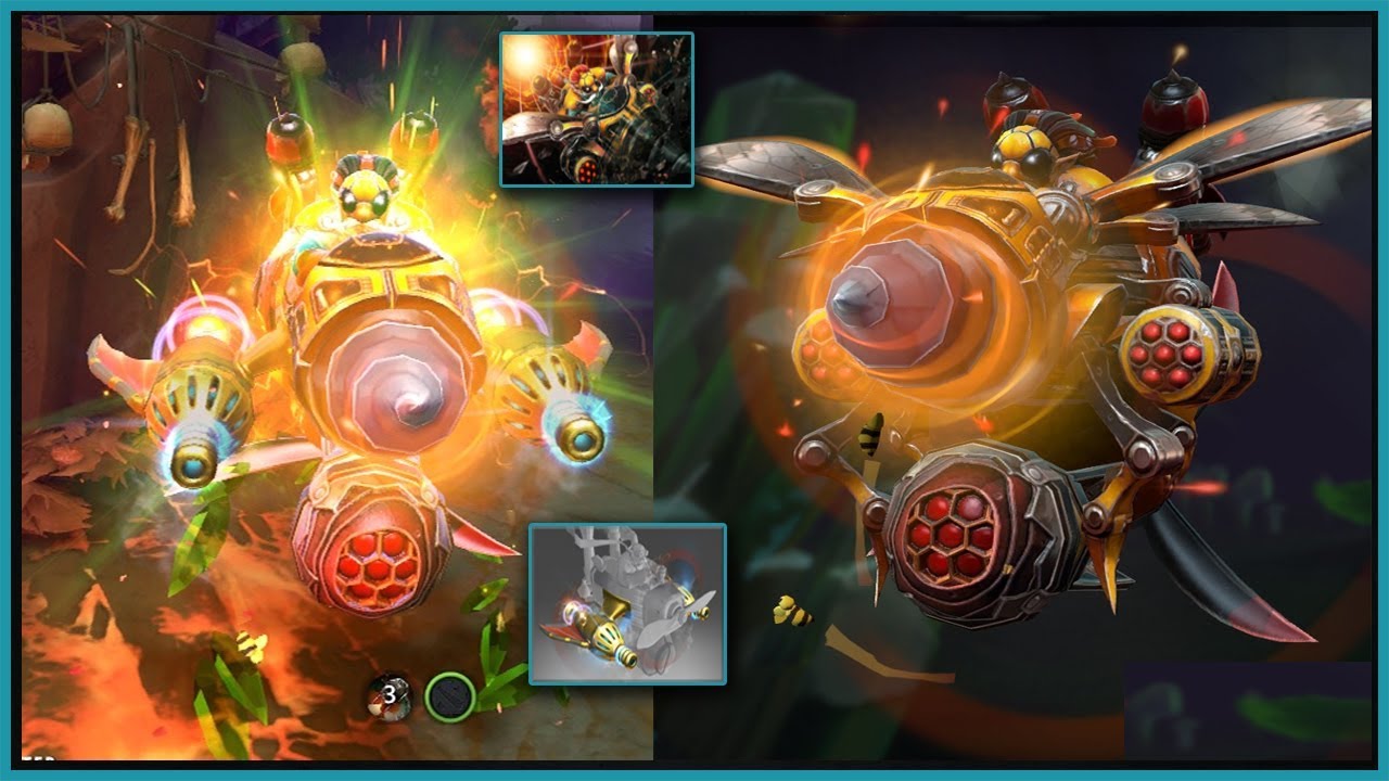 DOTA 2 GYROCOPTER VESPIDUN HUNTER-KILLER + GOLDEN ATOMIC RAY THRUSTERS MIX SET