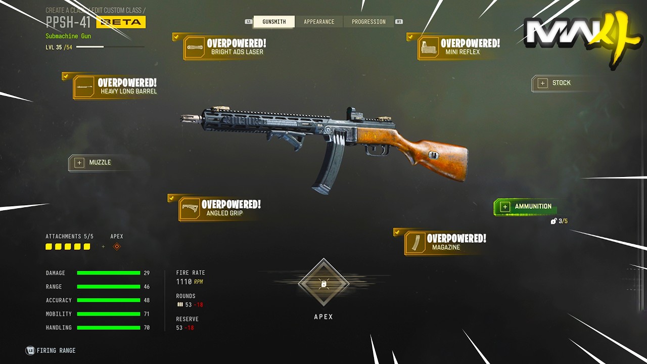 PPSH-41 с МАКСИМАЛЬНЫМ УРОНОМ просто БЕЗУМЕН в MW4! (Лучшая сборка PPSH-41)
