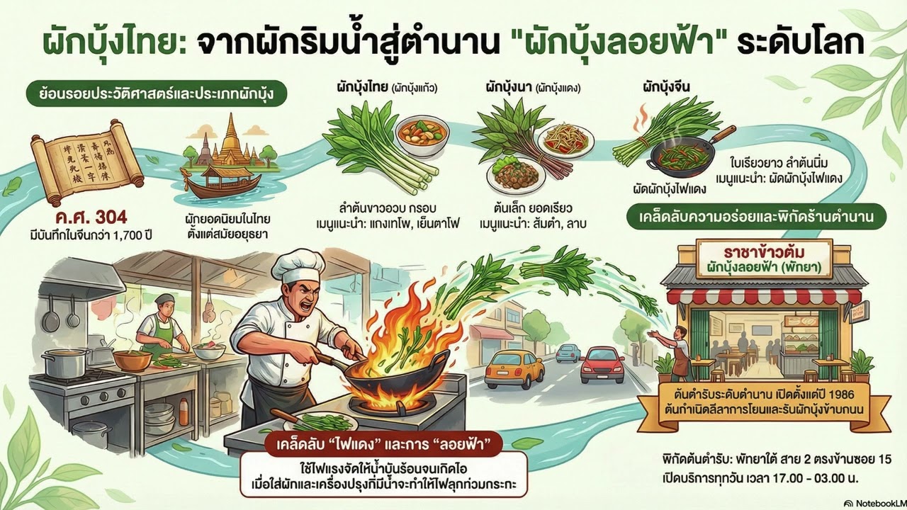 ตำนานผักบุ้งลอยฟ้าพัทยา สตรีทฟู้ดเหินเวหา