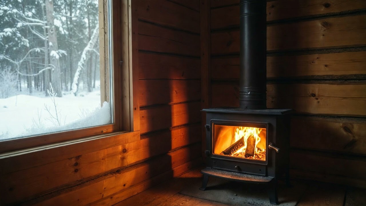 Crackling Wood Stove & Kitchen Ambience • Cozy Focus Sounds for Study & Relaxation