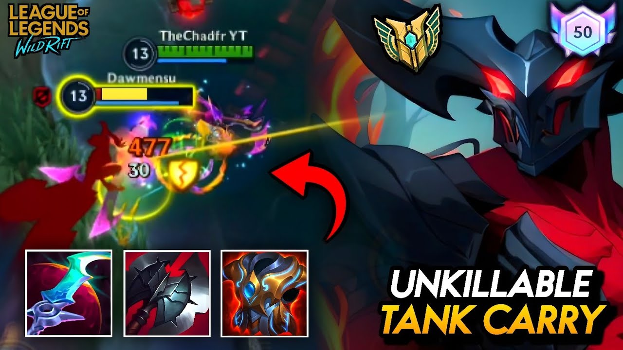 Wild Rift: THE UNKILLABLE TANK CARRY RED KAYN BUILD!! 💪🗿