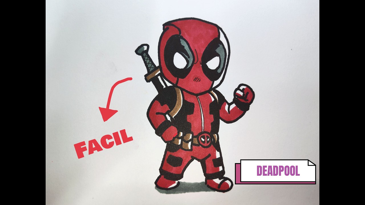 COMO DIBUJAR a DEADPOOL MINI | TUTORIAL FACIL PASO a PASO