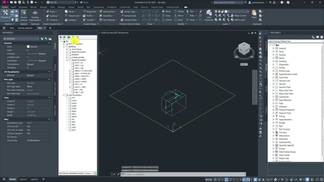 Create a Rectangular Manhole in Civil 3D Using Part Builder/ Part 2