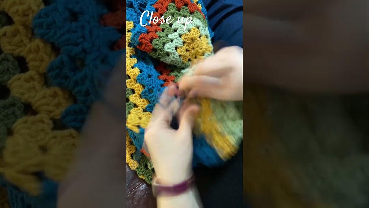 #fancy #reba #crochet #yarn #blanket #grannysquare #loopsandthread #giantgranny #fall #autumn
