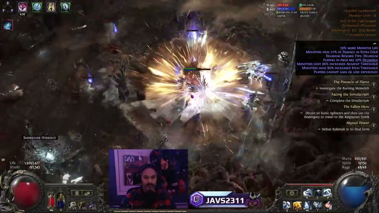 clearfell lumbermill 50 simulacrum splinter vs moonwolf #pathofexile2 #poe2 #javsontwitch