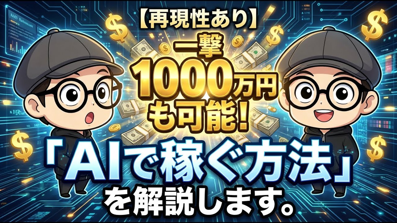 【再現性あり】一撃1000万円も可能！「AIで稼ぐ方法」を解説します。