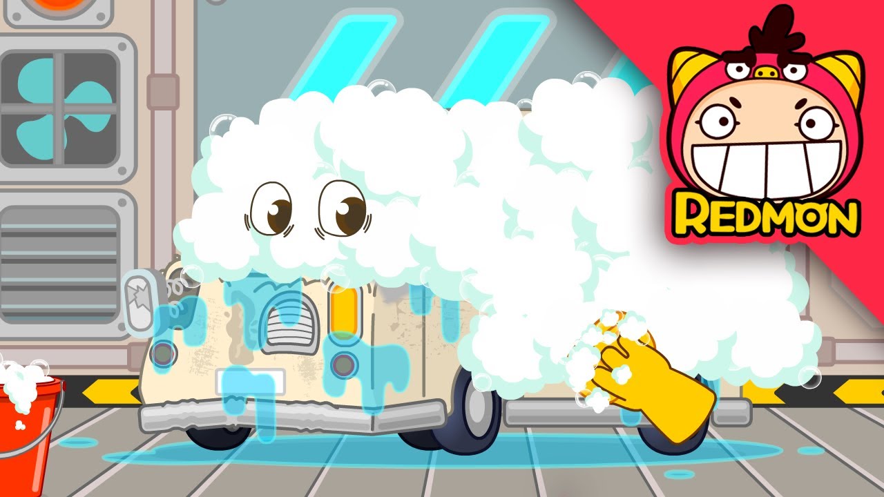 A van covered in flyers | Easy Clean Repair Shop | Cartoons | REDMON
